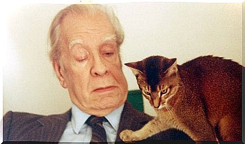 Jorge Luis Borges and cat