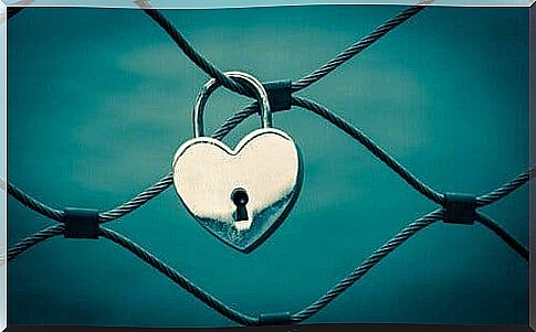 Heart-shaped lock.