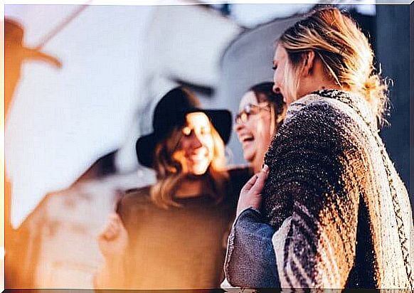 A group of girls laughing together