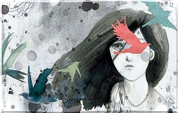 Doubt as depicted as a girl and birds.