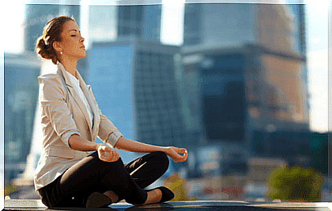 A woman who meditates