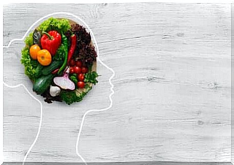 A mind made of food that represents psycho-nutrition.